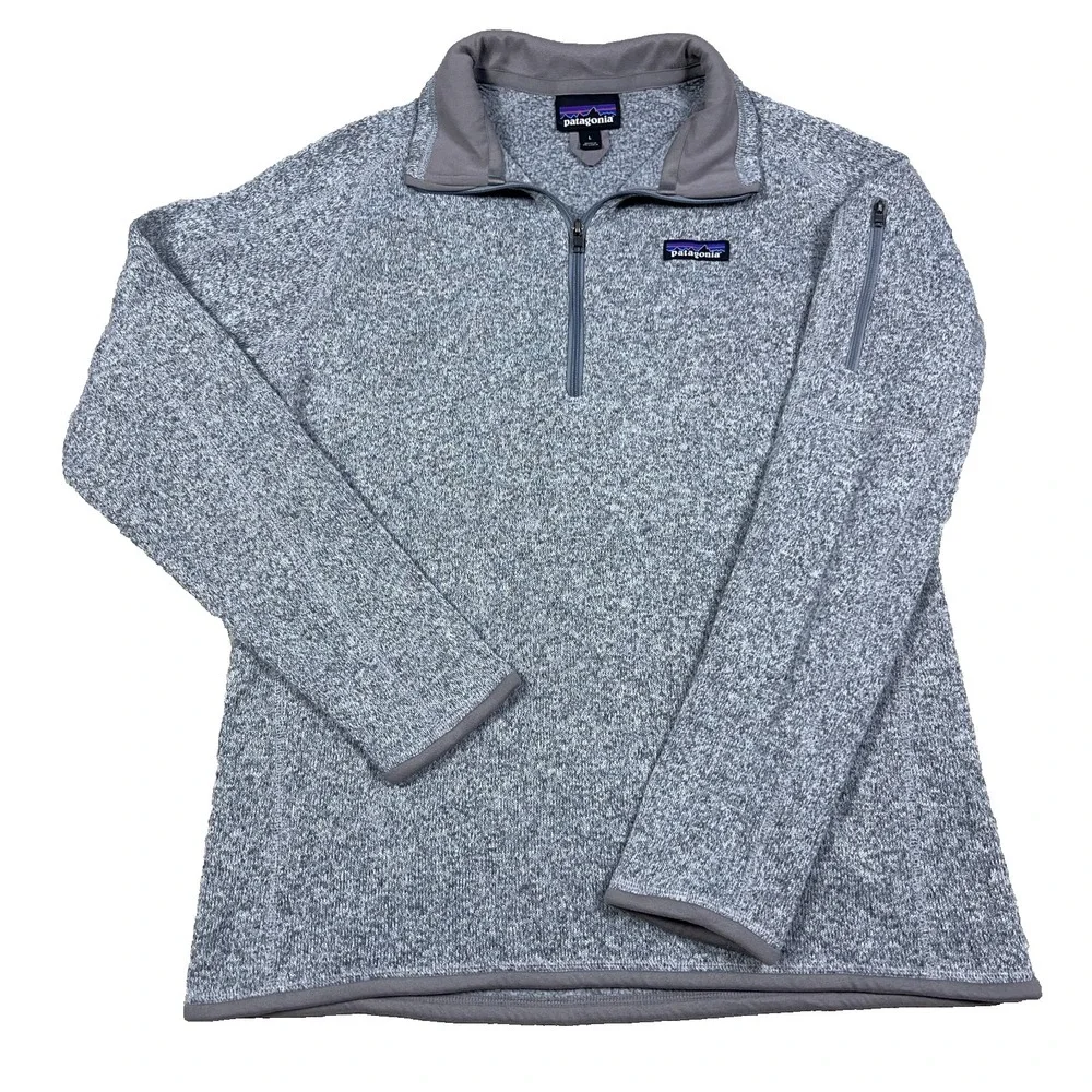 Patagonia Better Sweater Women Large Gray Pullover Half Zip Jacket Heather B69 - Picture 1 of 12